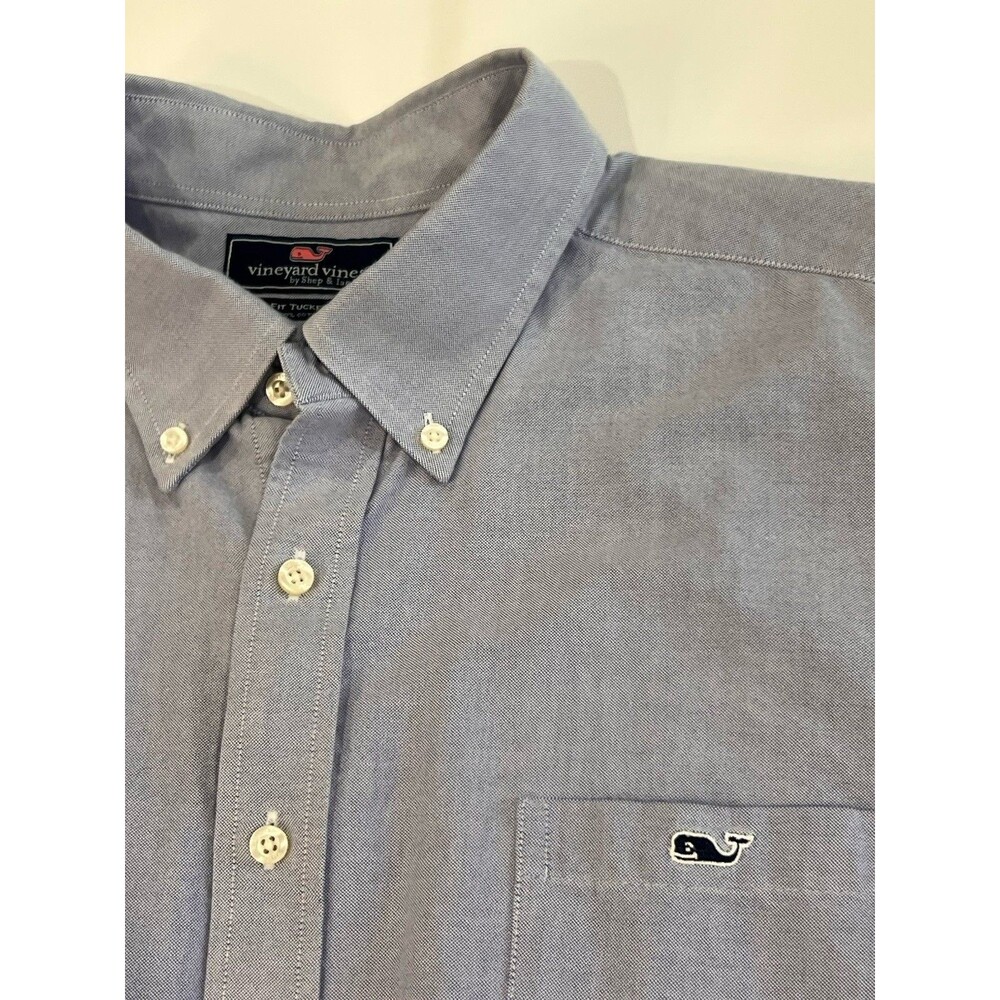 Vineyard Vines Slim Fit Tucker Shirt Men’s Size XXL Blue Oxford Button Up EUC g
